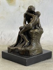 Firmato Bronzo Scultura Francese Rodin " The Bacio " Classico Statua Su Marmo IN
