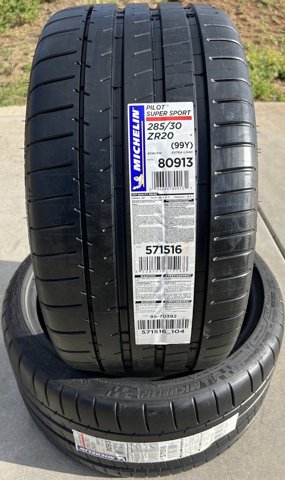 Set of TWO BRAND NEW 285/30ZR20 (99Y) Michelin Pilot Super Sport ...