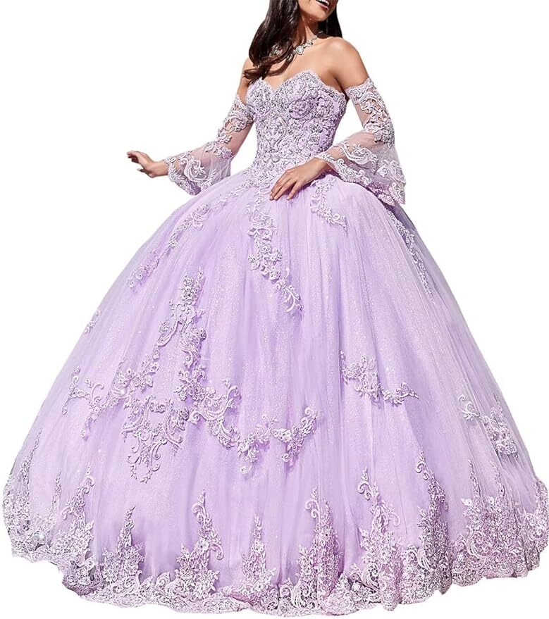 VKBRIDAL Women's Off-the-Shoulder Tiered Tulle Prom Dress - Long Formal Ball Gown For Parties & Weddings - View #13