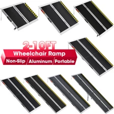 2-10ft 600LB Folding Aluminum Wheelchair Ramp Portable Mobility Scooter Non-Slip