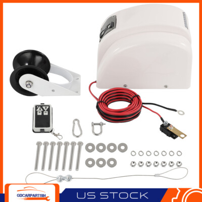 Boat Anchor Winch Electric Marine Winch 45 LBS With Wireless Remote Free Fall