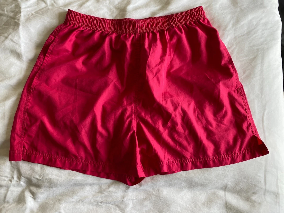 Vintage 80s Pro Spirit Hot Pink Nylon Running Gym Cheer Shorts