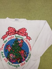 Vintage 80s 90s Teddy Bear Christmas Sweatshirt Crewneck Size Large
