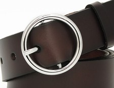 Women's Waistband Design Luxury Casual Round Belt Buckles In 925 Sterling Silver