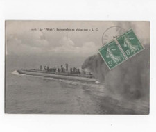 Submarine postcard 1914   French  submarine called Le Watt   interesting!   WWI