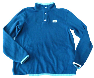 Abercrombie Kids Pullover Fleece Jacket 15/16 Long Sleeve Snaps Dark Blue Soft