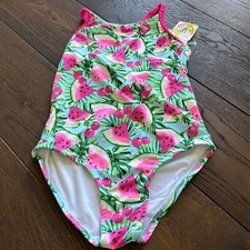 Penelope Mack Nwt Fruit Watermelon Cherry girls 12 Onepiece Swimsuit Bathing