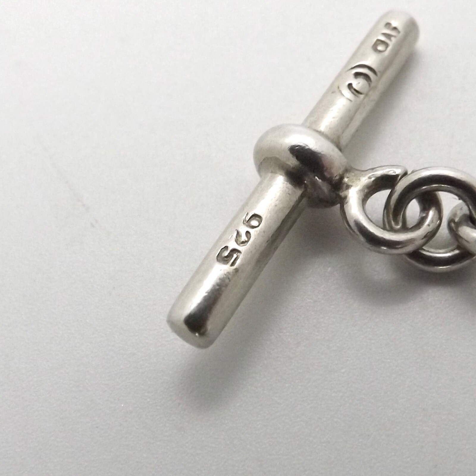 Sterling Silver Open Square Cable Link Toggle Bra… - image 5