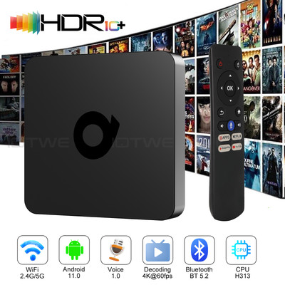 Smart TV Box Android 12.0 3D Allwinner Quad-Core 4+32GB Media Player 4320P BT5.0