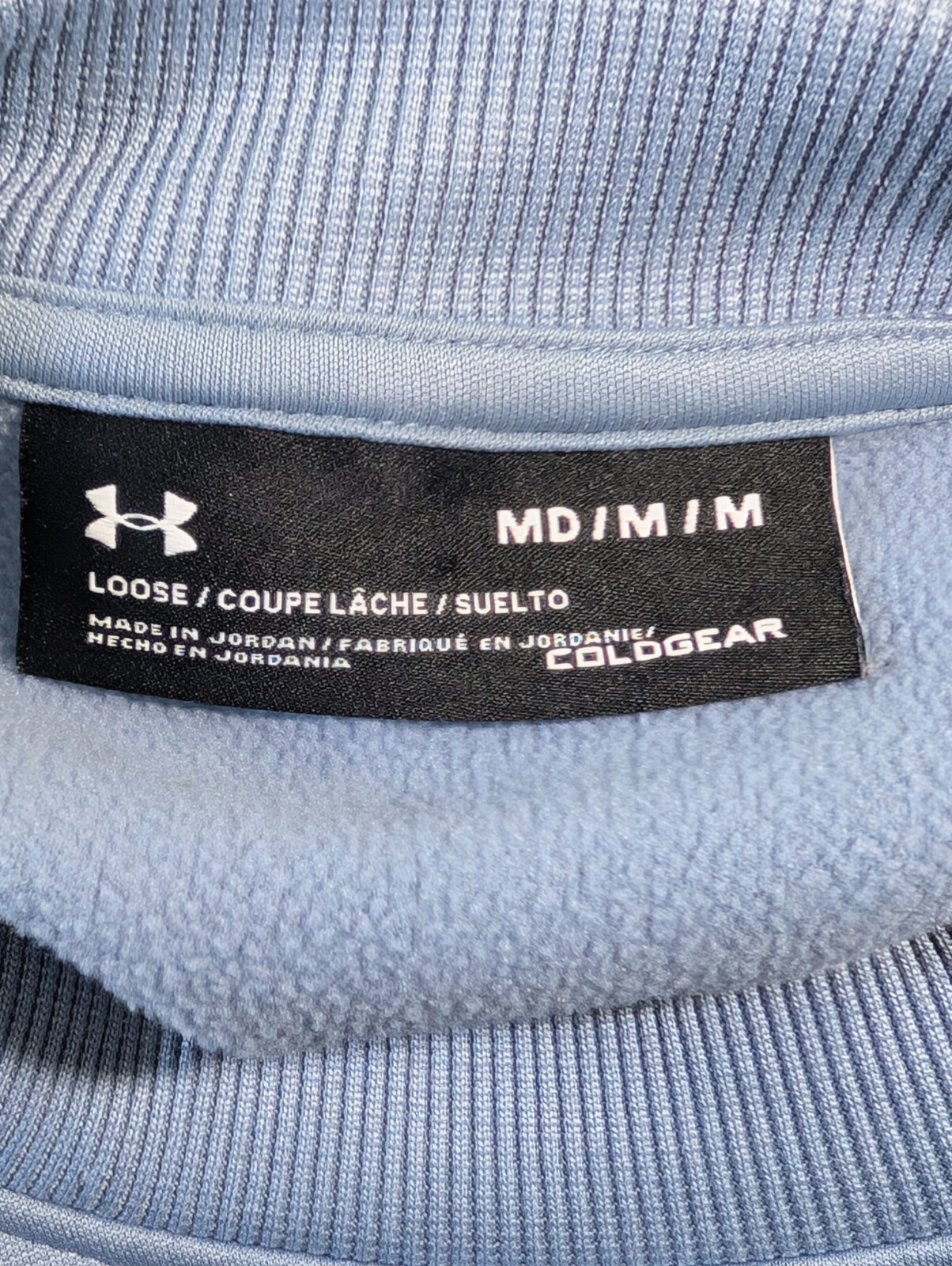 UNDER ARMOUR Coldgear Womens Size Medium Blue Fleece Sweater Spellout M thumbnail 4