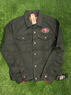 Size: XL New Vintage Levis x San Francisco 49ers Black Denim Jacket NFL Mens _