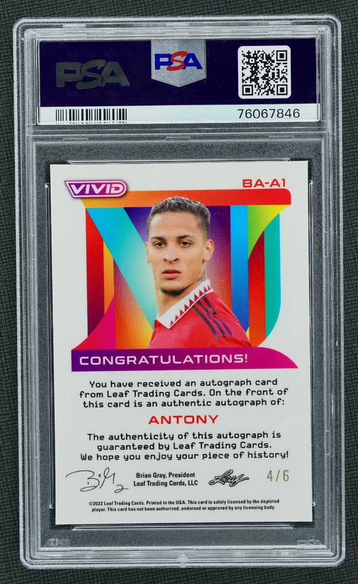 2022 LEAF VIVID Antony Autographs 4/6 Red #BAA1 PSA 9 Rare SSP | eBay