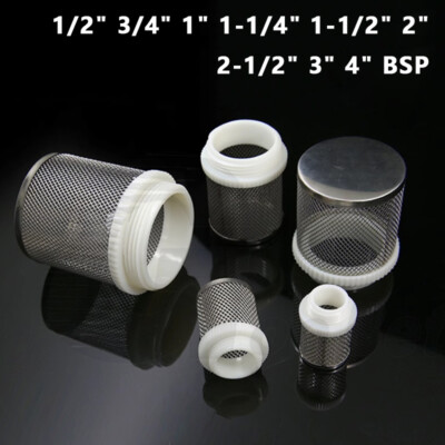 Aquarium Edelstahlkorb Filterkorb Saugkorb Sieb Filter 1/2''-4'' BSP Nylon Gewinde