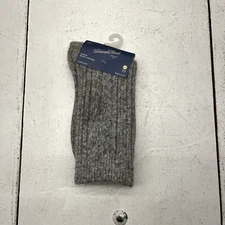 Universal Thread Dark Gray Ribbed Knit Crew Boot Socks Women's Size 4-10 NEW