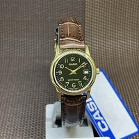 Casio LTP-V002GL-1B Quarz Standard Analog Braun Lederarmband Damenuhr