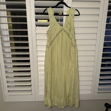 Boho Lace Trim Yellow Dress Womens Cottagecore Size 12 ASOS 100% Cotton