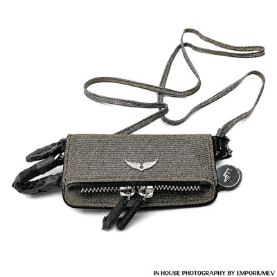 Zadig & Voltaire Rock Grigri Sparkle Key Chain Mini Crossbody