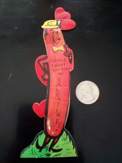 Vtg Valentine Card Anthropomorphic Hot Dog Seiner Frankly 756/14