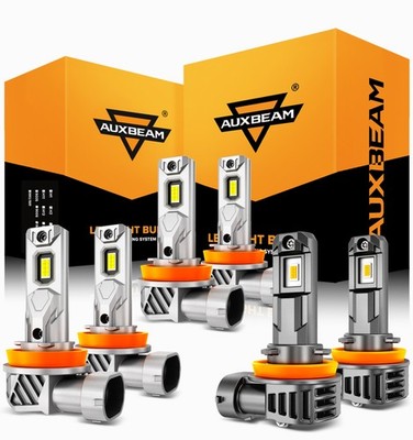 AUXBEAM Canbus LED Headlight Fog Light White 6500K For Nissan Maxima 2016-2018