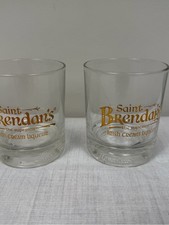 Saint Brendan's Irish Cream Branded Rocks Glasses - Gold Logo - Set of 2