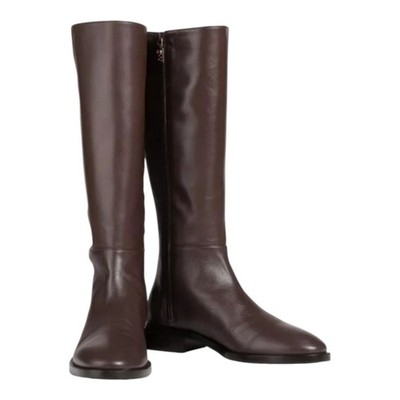 Stuart Weitzman Keelan Zip LEATHER Boot Style Color Walnut brown Sz 5.5 new