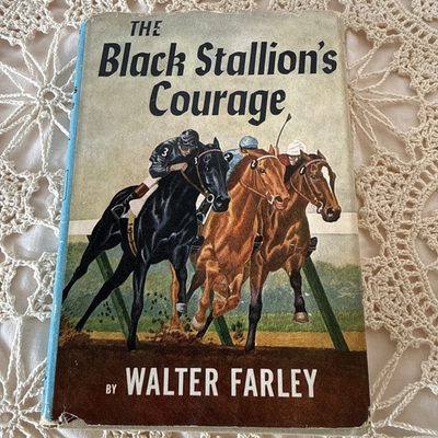 #ad The Black Stallion#x27;s Courage Walter Farley Vintage HC Racing Novel 1956 4th prin $21.00