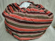 Large Round Hand Stitched / Loomed / Woven Bag Basket Boho Chic, Made In Kenya