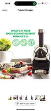 Yonanas Deluxe Healthy Dessert Maker Frozen Treat Silver New w/Recipe Book