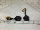 Antique Victorian BOHEMIAN GARNET Dangle Earrings 1.75”  CZECH — photo 8