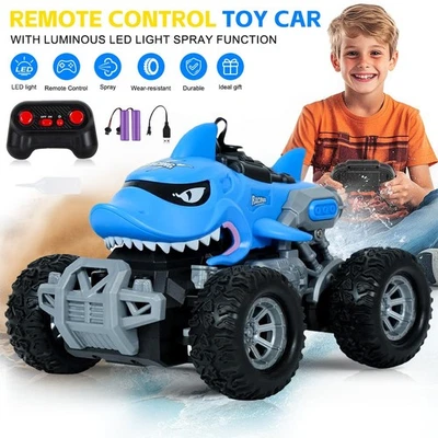 Kids Remote Control Car Mini Shark Truck Stunt Cars Activity Toy Christmas Gift - Image 1 of 4