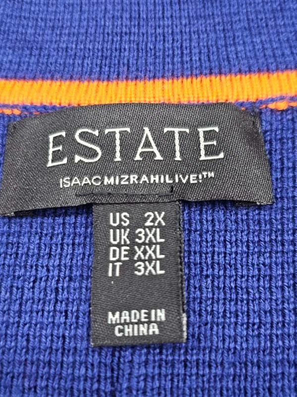 Isaac Mizrahi Live Women's Top Sweater Plus Size 2X Estate Single Button Blue - Image 4 of 4