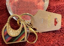 Rhinestone Purse Keychain Gold Tone Charm Keychain-Girasol - NWT