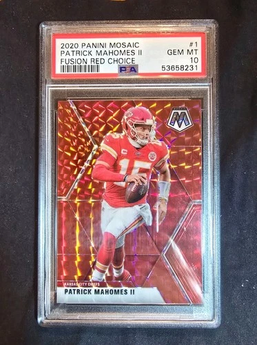 2020 Mosaic Football First Year Patrick Mahomes Fusion Red /80 PSA 10