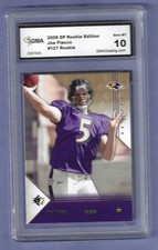 2008 Upper Deck SP Rookie Edition Joe Flacco Rookie Graded Card GMA 10 Ravens. rookie card picture
