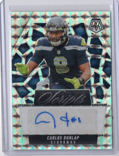 CARLOS DUNLAP NFL Seahawks 2025 Panini Mosaic Scripts Silver Auto #SCR-CDP Card