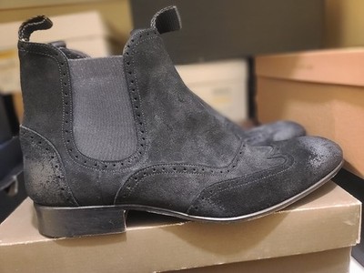 Cafenoir Chelsea Wingtip Brogue Suede Burnish Boots