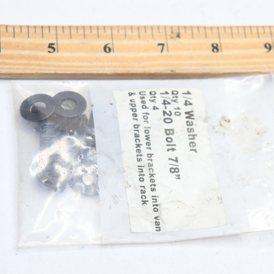 #ad 4 Pk Bolts 1 4quot; 20 x 7 8quot; and 1 4quot; Washer Black $2.95