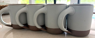 East Fork Pottery Mug Lot of 4 Eggshell Matte White Gray Artisan Crafted