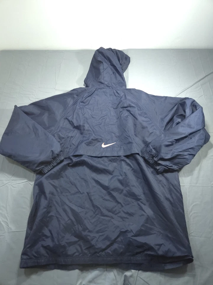 Vintage Nike Jacket Mens Extra Large Blue Coat Parka Lined Rain Swoosh Hood 90s - Image 2 of 4