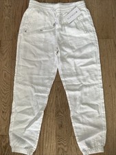 ATHLETA Retreat Linen Jogger Pants Women's Size M White