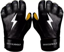 BRUCE BOLT Youth Original Series Short Cuff Batting Gloves, Black / Gold