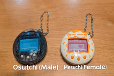 Tamagotchi Osutchi Mesutchi Set Male Female Bandai 1997 Japan Vintage Vi