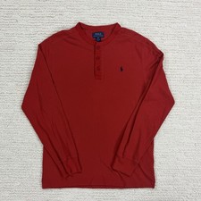 Ralph Lauren Men's Red Long Sleeve Henley T Shirt Size Men’s M