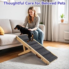 Pawaboo Foldable Small Dog Ramp for Sofa, 4 Adjustable Height from 13'' to 21"