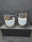 VTG Vintage Gemco Creamer/Sugar Bowl Set White/Blue Milk Glass