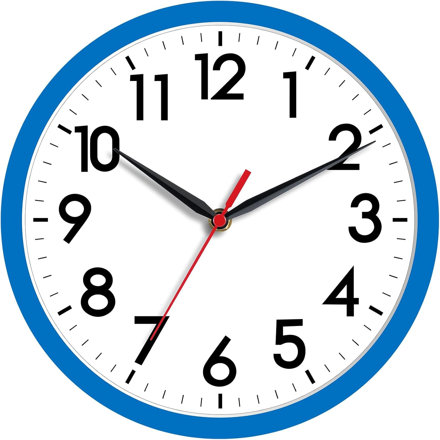 Silent Wall Clock Easy Read Large Numbers Accurate Quiet Sweep 8 Inch