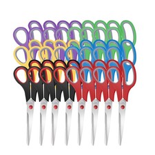 24 PACK Sewing Craft Scissors Bulk,8" Multipurpose Heavy Duty Sharp Paper Sci...