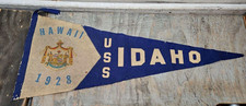 1928 USS Idaho BB-42 Felt Pennant Hawaii Visit Naval Battleship Pre-WWII