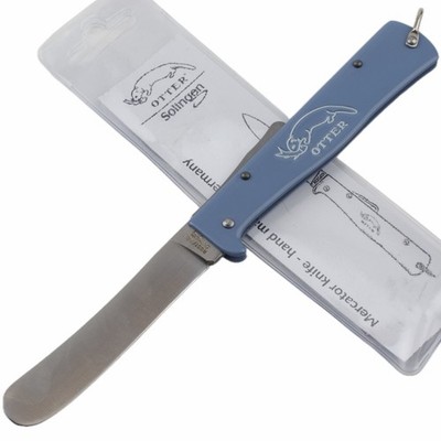 Otter-Messer Mercator Humpback Blue Lockback Folding Pocket Knife Blunt Tip