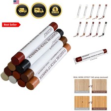 Wood Filler Sticks, Furniture Wax Crayons for Scratches, 10 PCS Wood Floor Re...